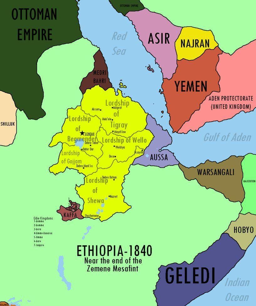 žemėlapis Etiopijos imperijos