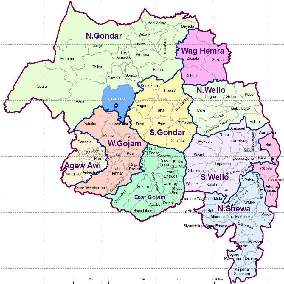 Etiopija gondar žemėlapyje