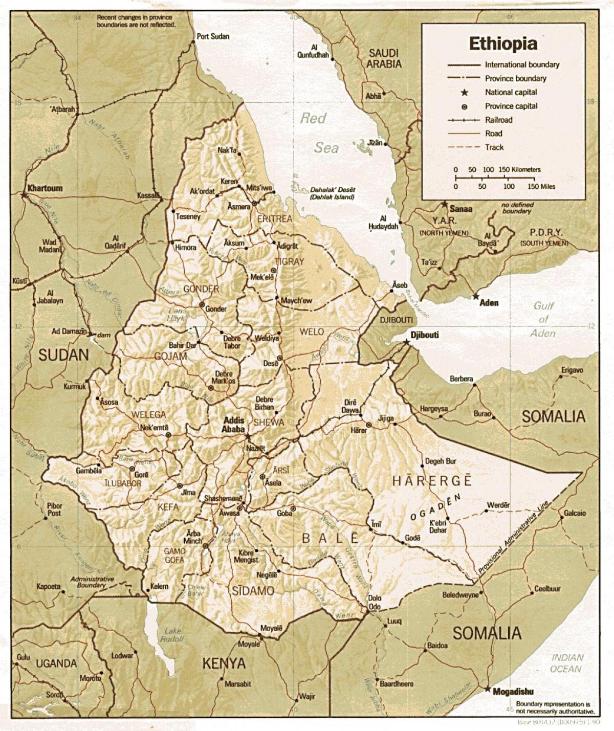 senas Etiopija žemėlapyje