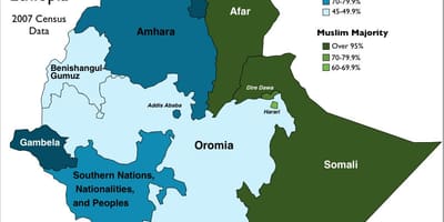 Etiopijos etninių grupių žemėlapis