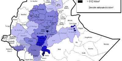 Etiopijos gyventojų tankumo žemėlapis
