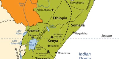 Žemėlapis Etiopijos kalnynas afrika