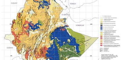 Žemėlapis geologinis žemėlapis Etiopija