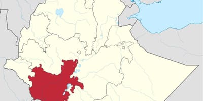 Žemėlapis pietų Etiopija