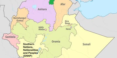 Etiopijos tigray žemėlapyje